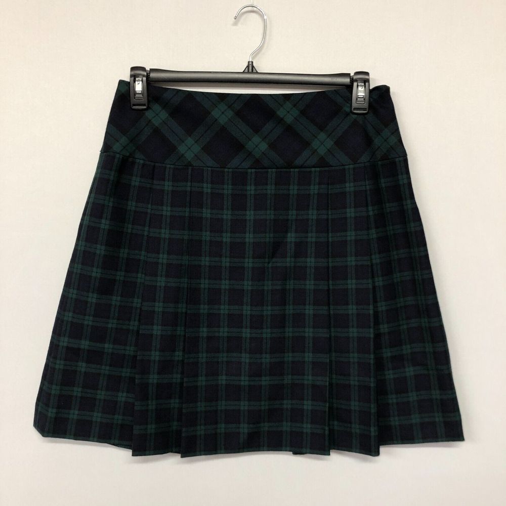 Brooks Brothers Red Fleece Women A-Line Skirt Size 10 Plaid 100% Wool B194 -5